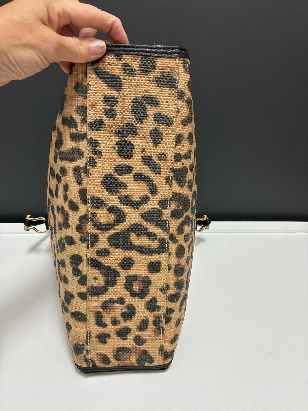 Lilly Pulitzer Leopard Print Tote Bag with Black Trim